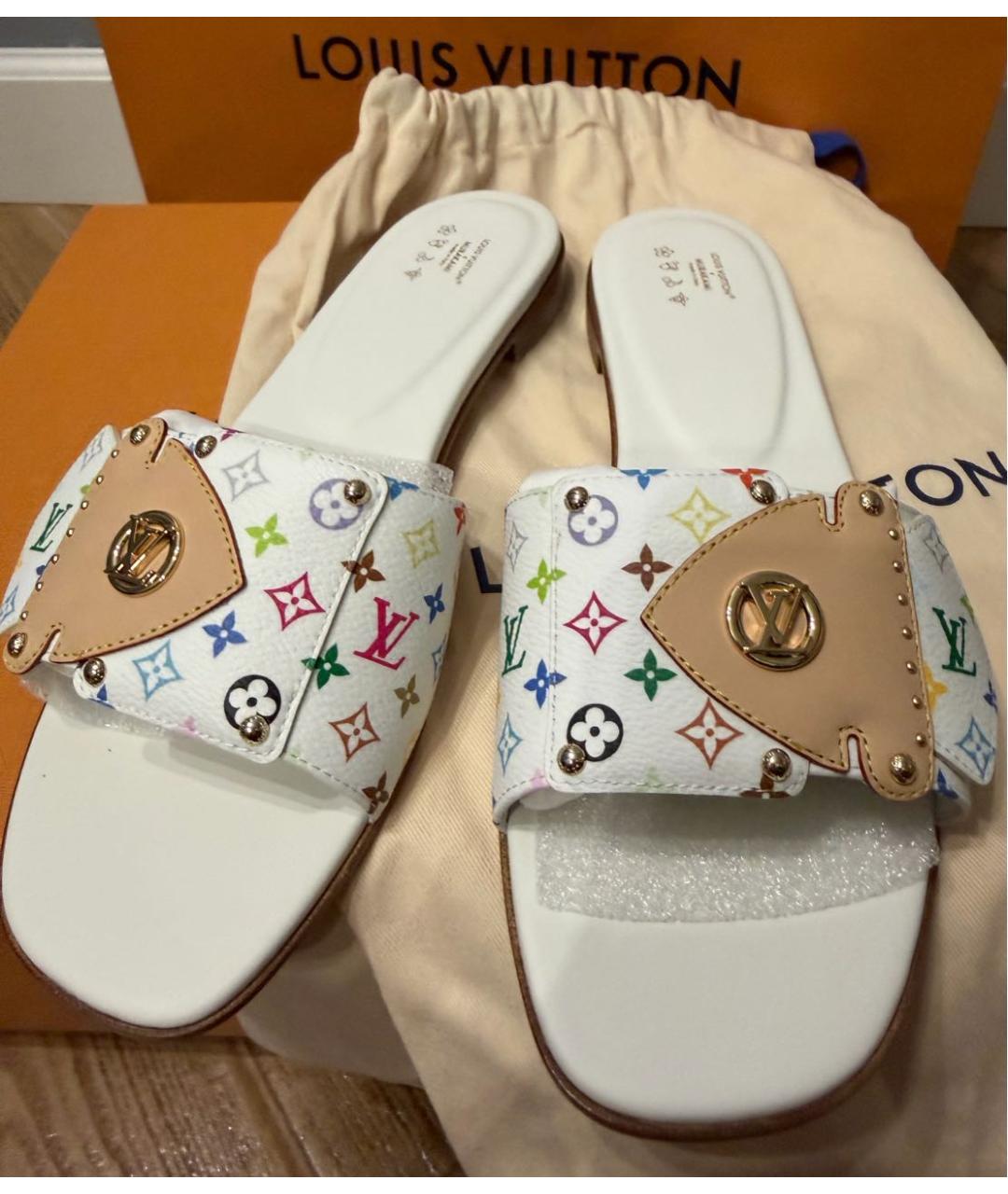 LOUIS VUITTON Белые шлепанцы, фото 4