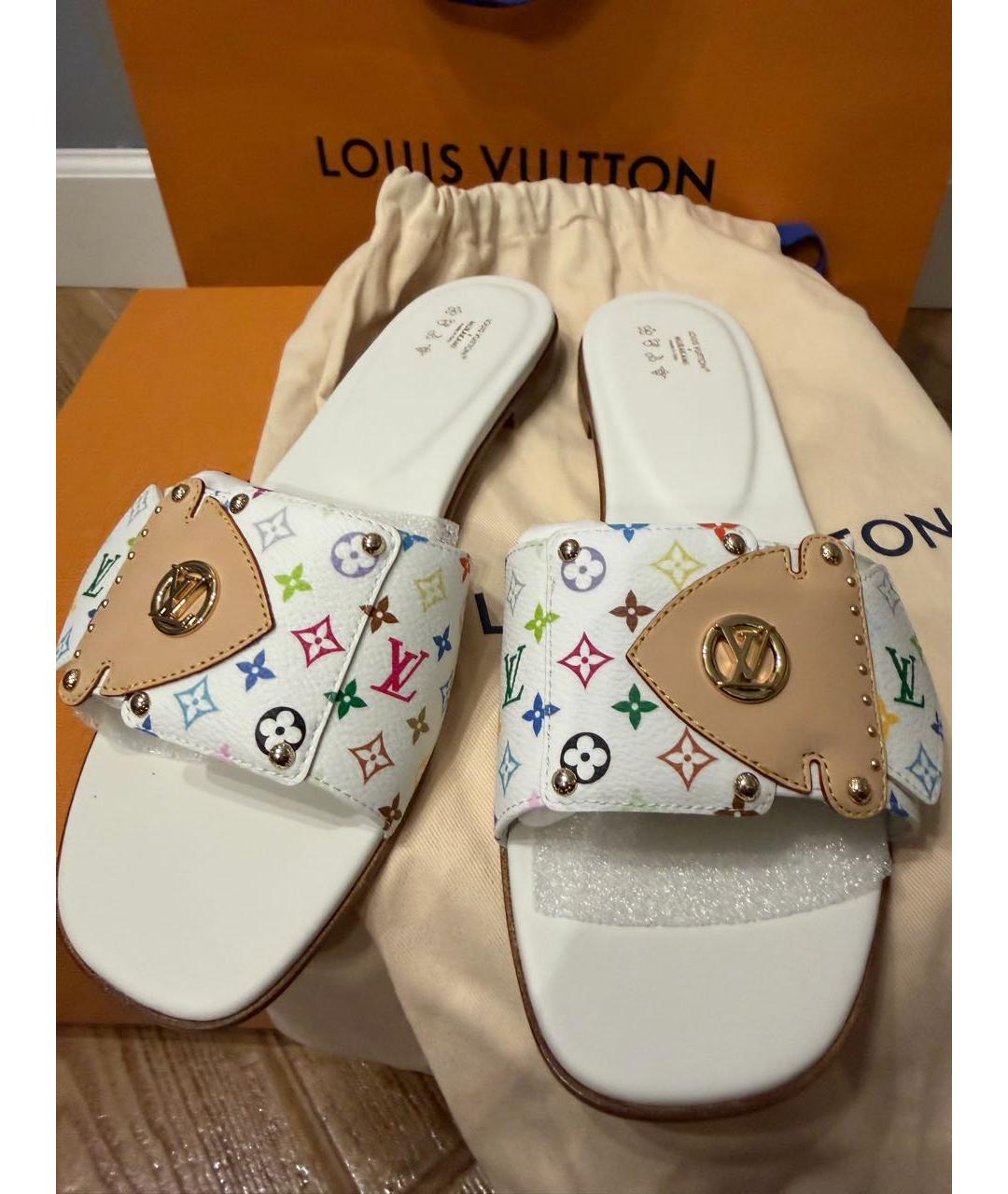 LOUIS VUITTON Белые шлепанцы, фото 7