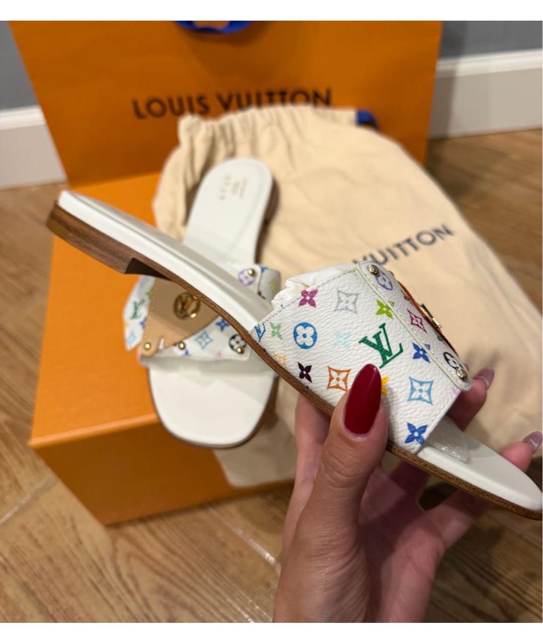 LOUIS VUITTON Белые шлепанцы, фото 8