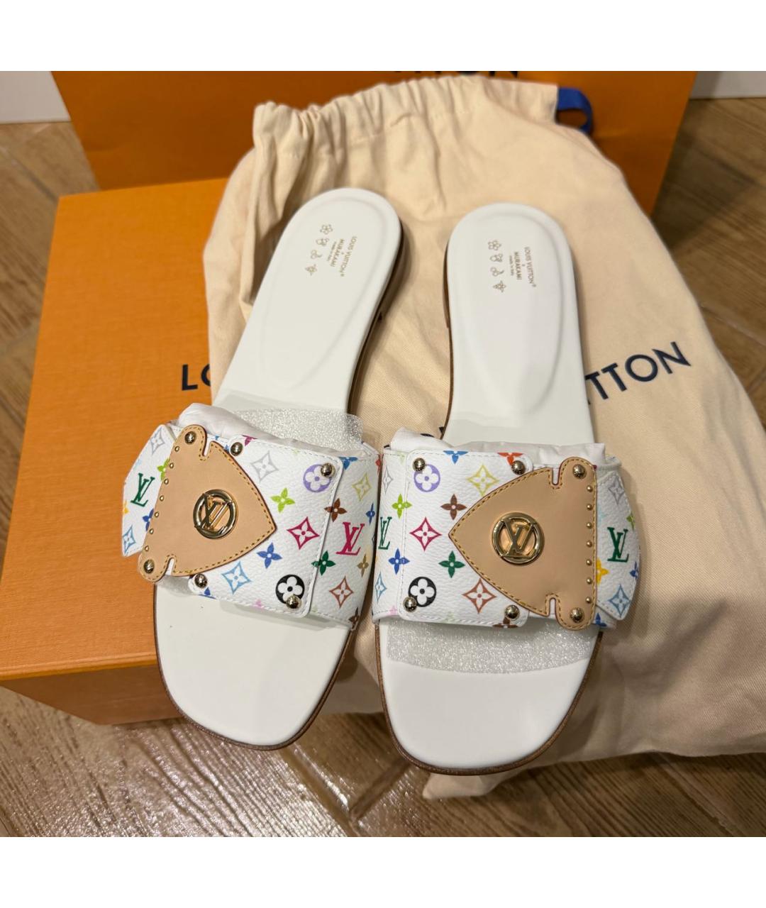 LOUIS VUITTON Белые шлепанцы, фото 3