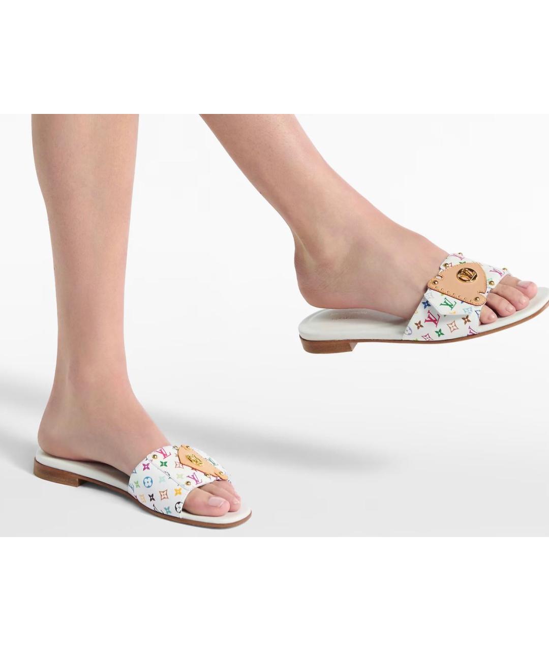LOUIS VUITTON Белые шлепанцы, фото 5