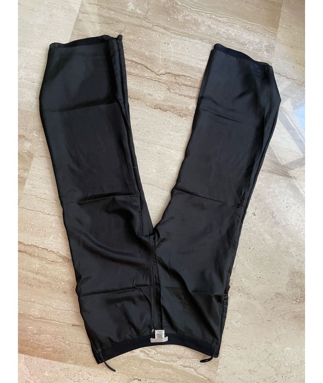 NINA RICCI Черные шелковые прямые брюки, фото 6