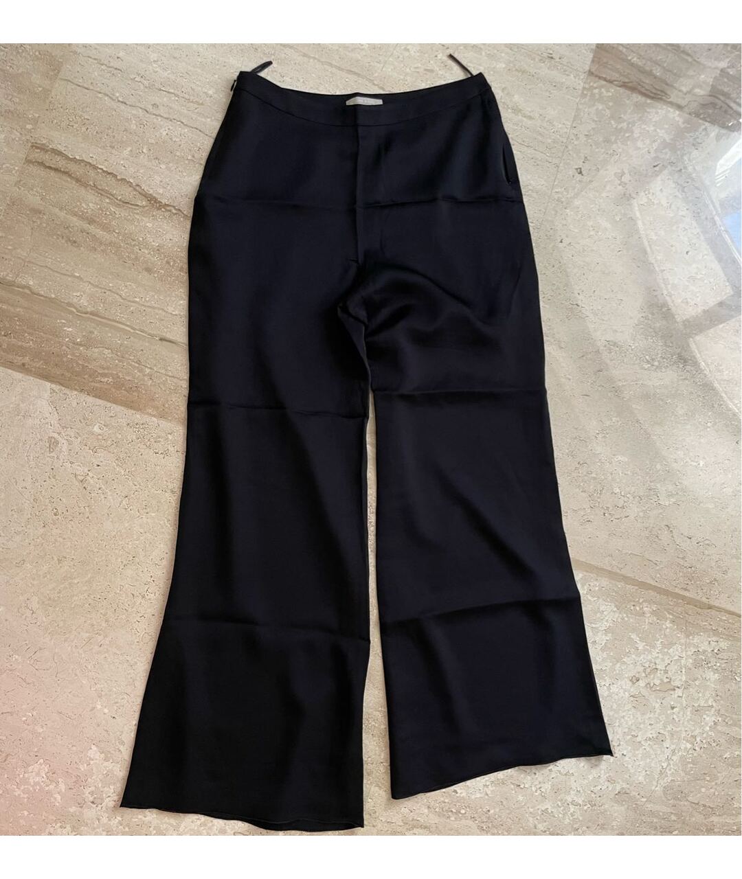 NINA RICCI Черные шелковые прямые брюки, фото 2