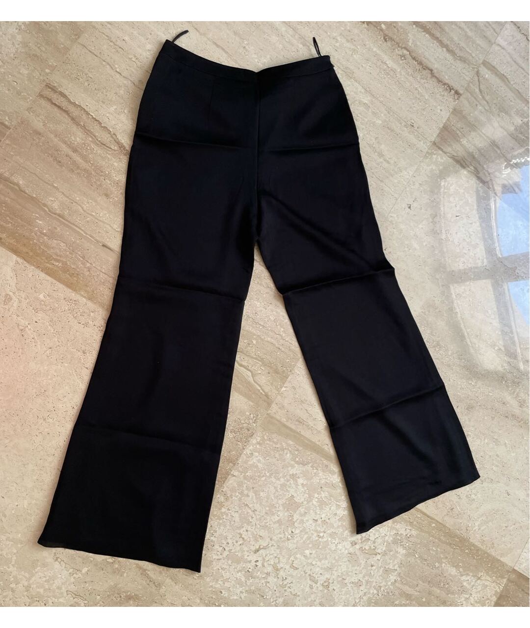 NINA RICCI Черные шелковые прямые брюки, фото 7