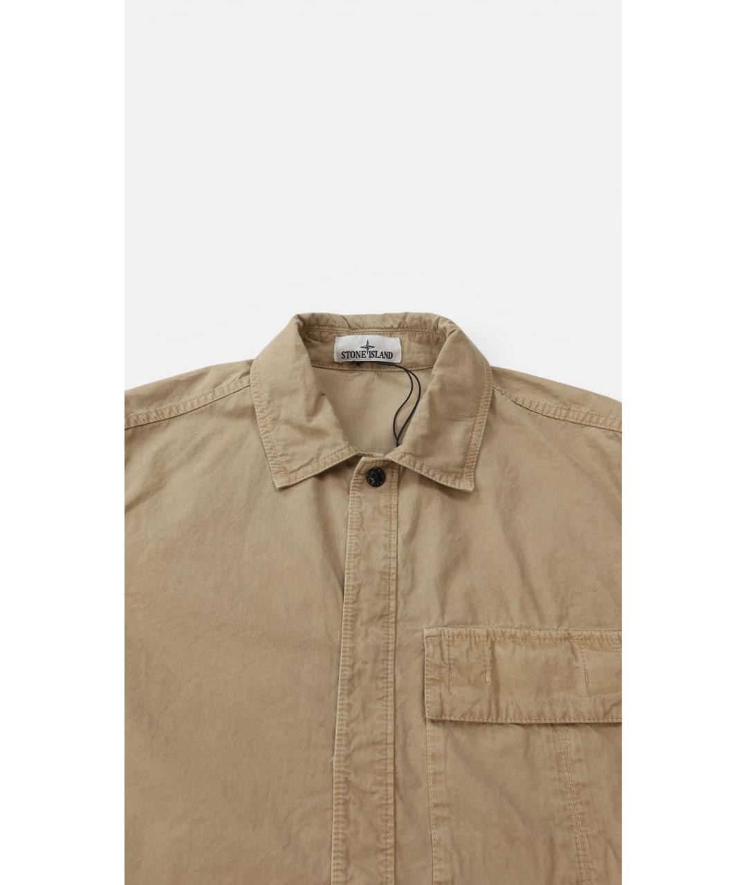 STONE ISLAND Желтая хлопковая кэжуал рубашка, фото 4