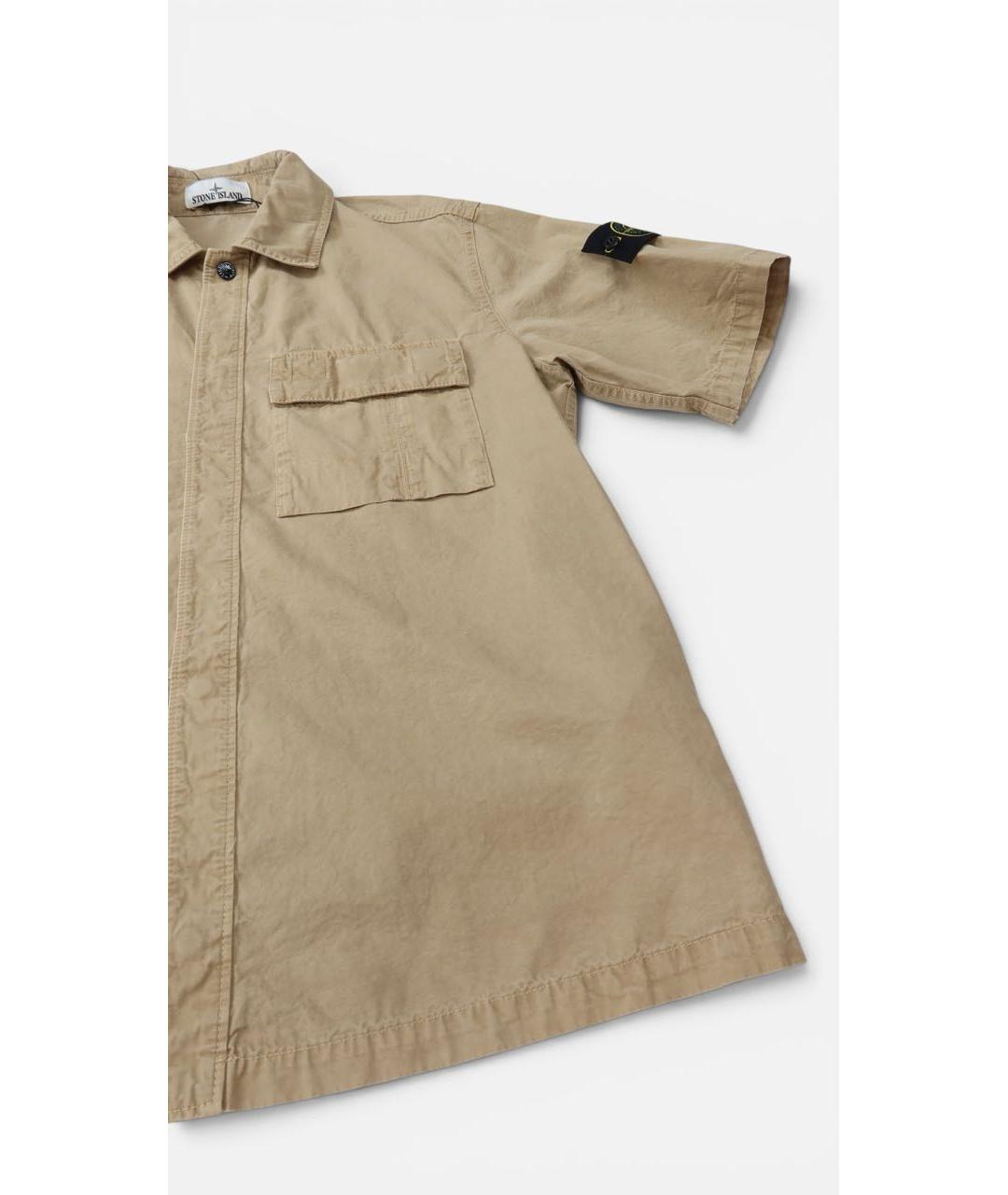 STONE ISLAND Желтая хлопковая кэжуал рубашка, фото 3