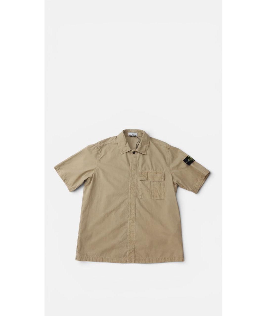 STONE ISLAND Желтая хлопковая кэжуал рубашка, фото 7