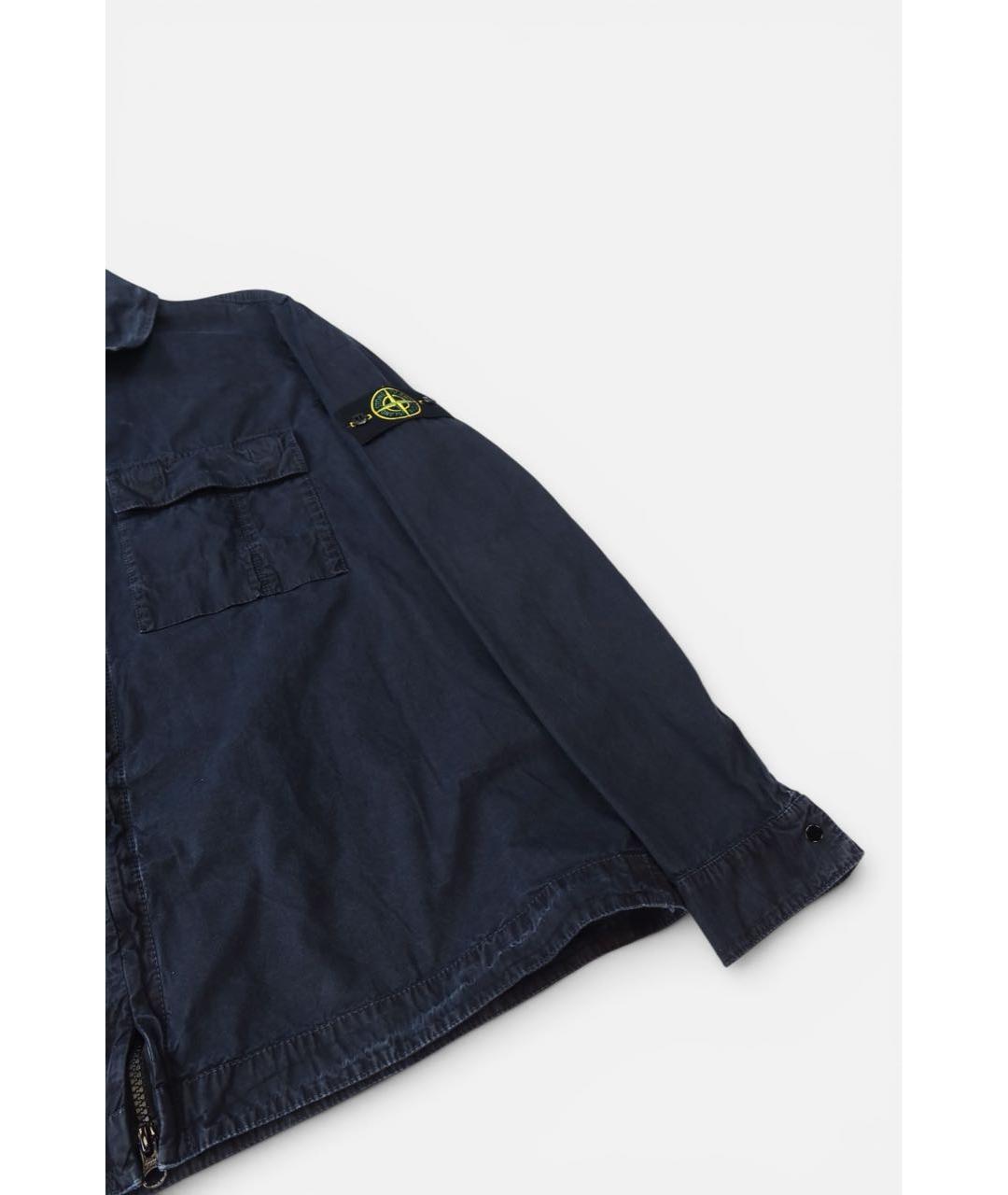 STONE ISLAND Темно-синяя хлопковая кэжуал рубашка, фото 2