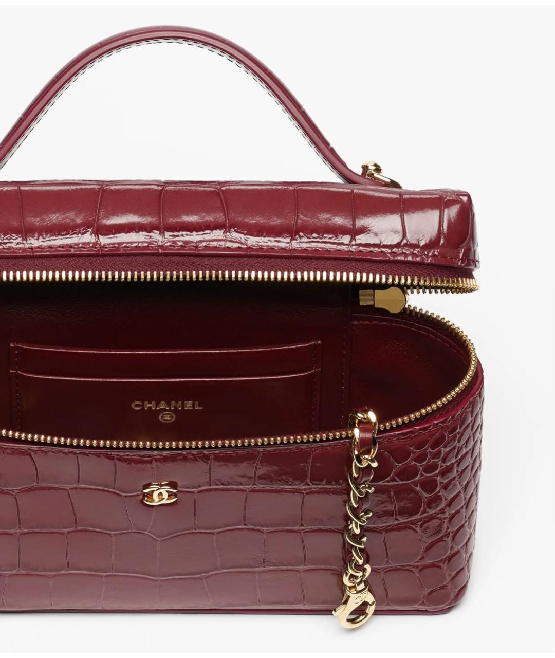 CHANEL Бордовая кожаная сумка через плечо, фото 4