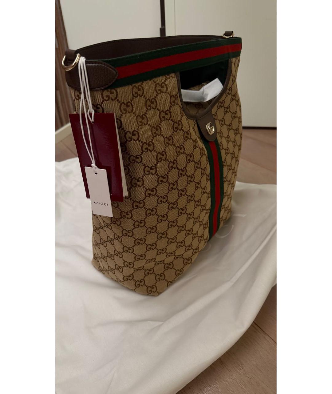 GUCCI Бежевая сумка с короткими ручками, фото 2