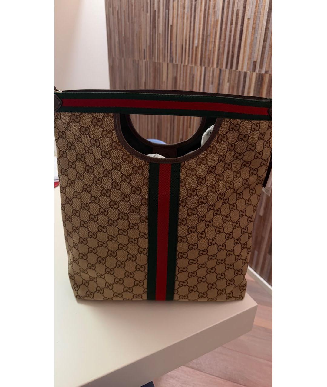 GUCCI Бежевая сумка с короткими ручками, фото 3