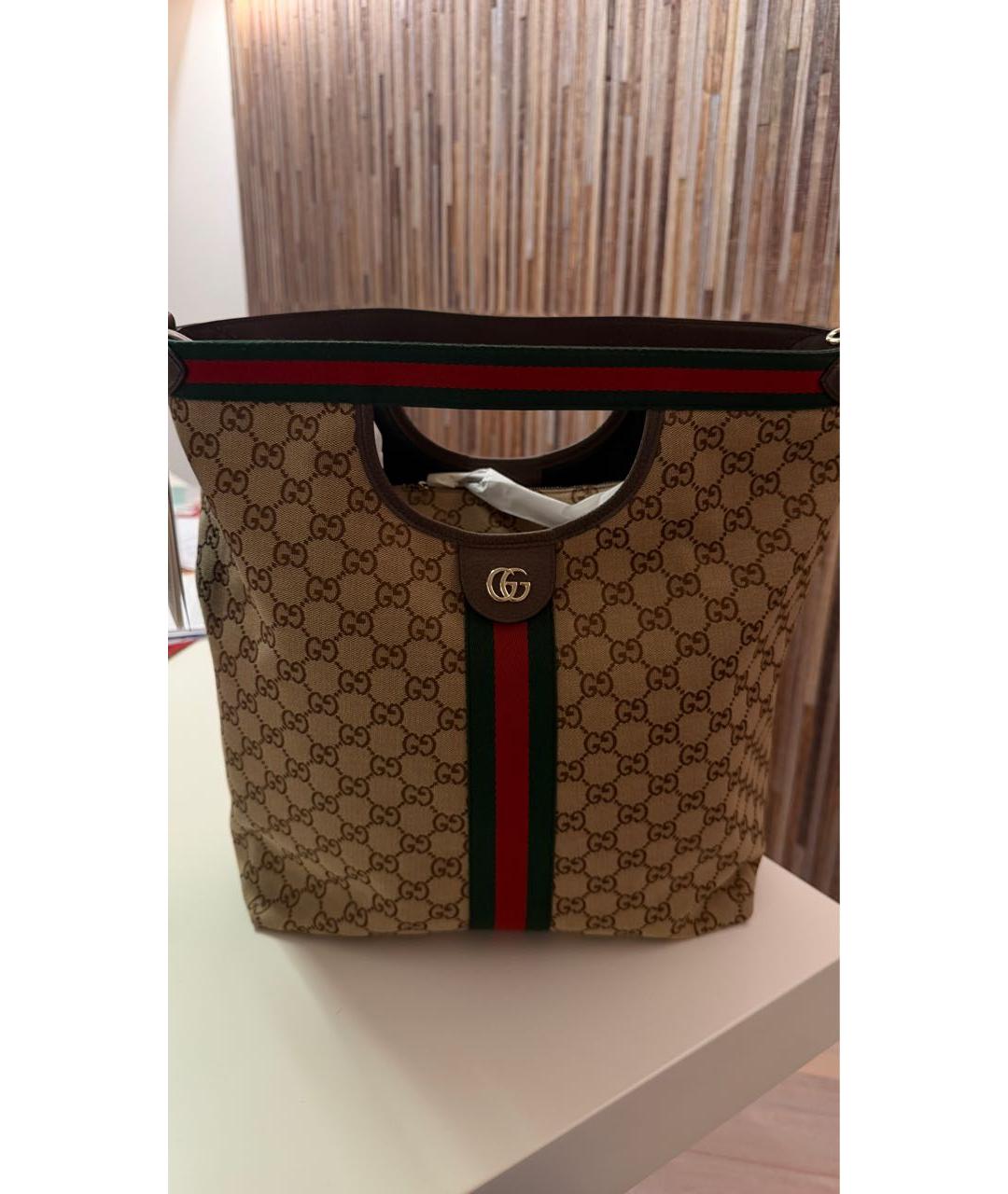 GUCCI Бежевая сумка с короткими ручками, фото 5