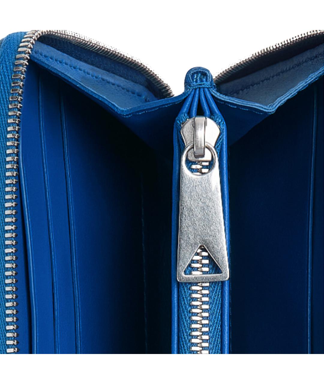 BOTTEGA VENETA Синий кожаный кошелек, фото 5