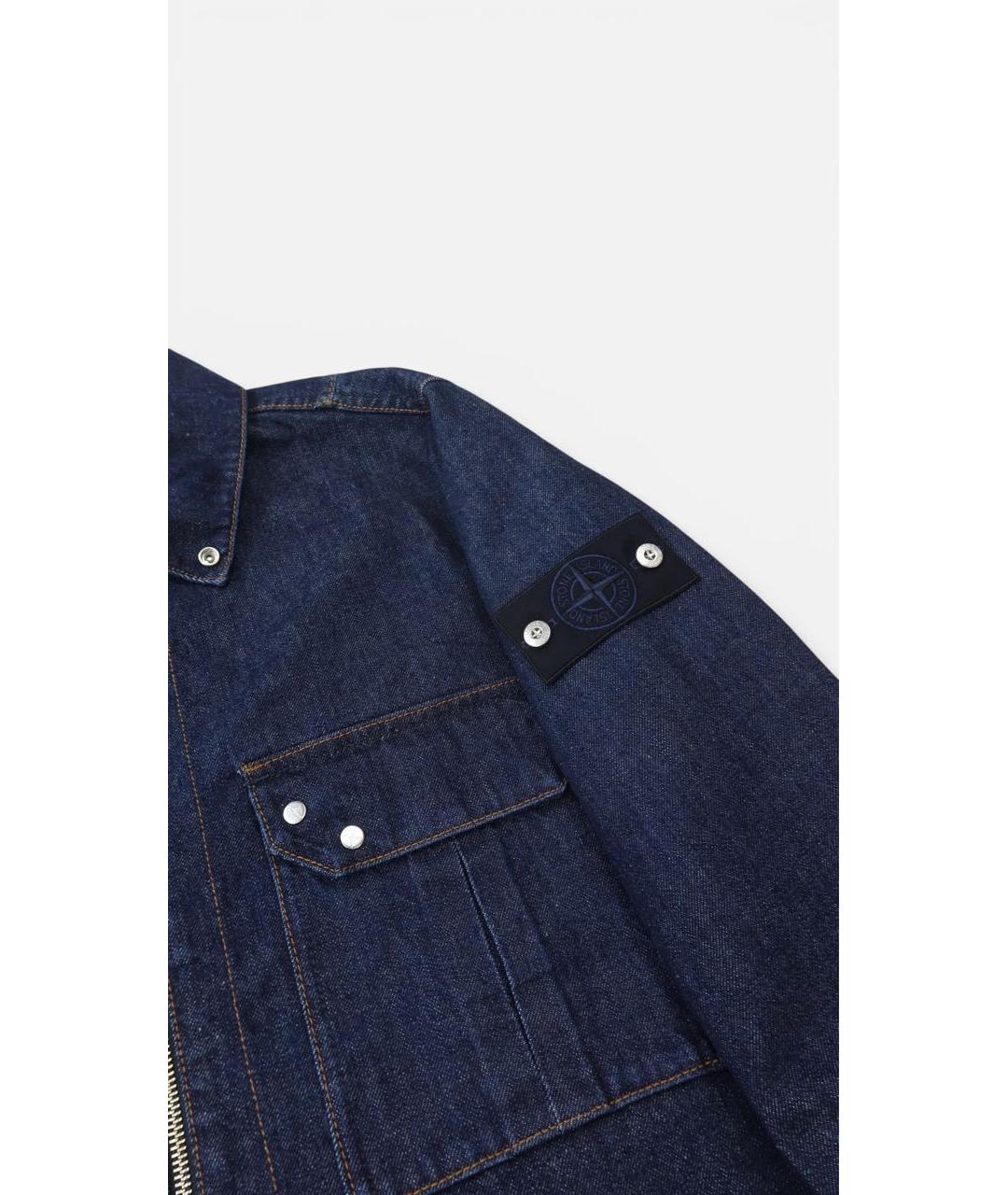 STONE ISLAND Темно-синяя хлопковая куртка, фото 5