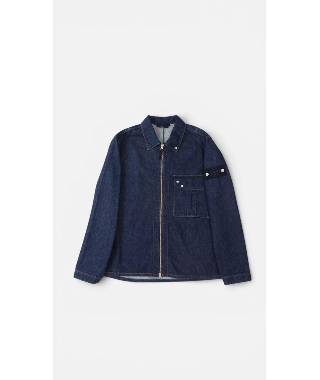 STONE ISLAND Темно-синяя хлопковая куртка, фото 6