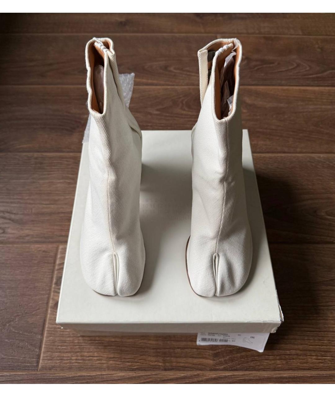 MAISON MARGIELA Белые текстильные ботильоны, фото 2