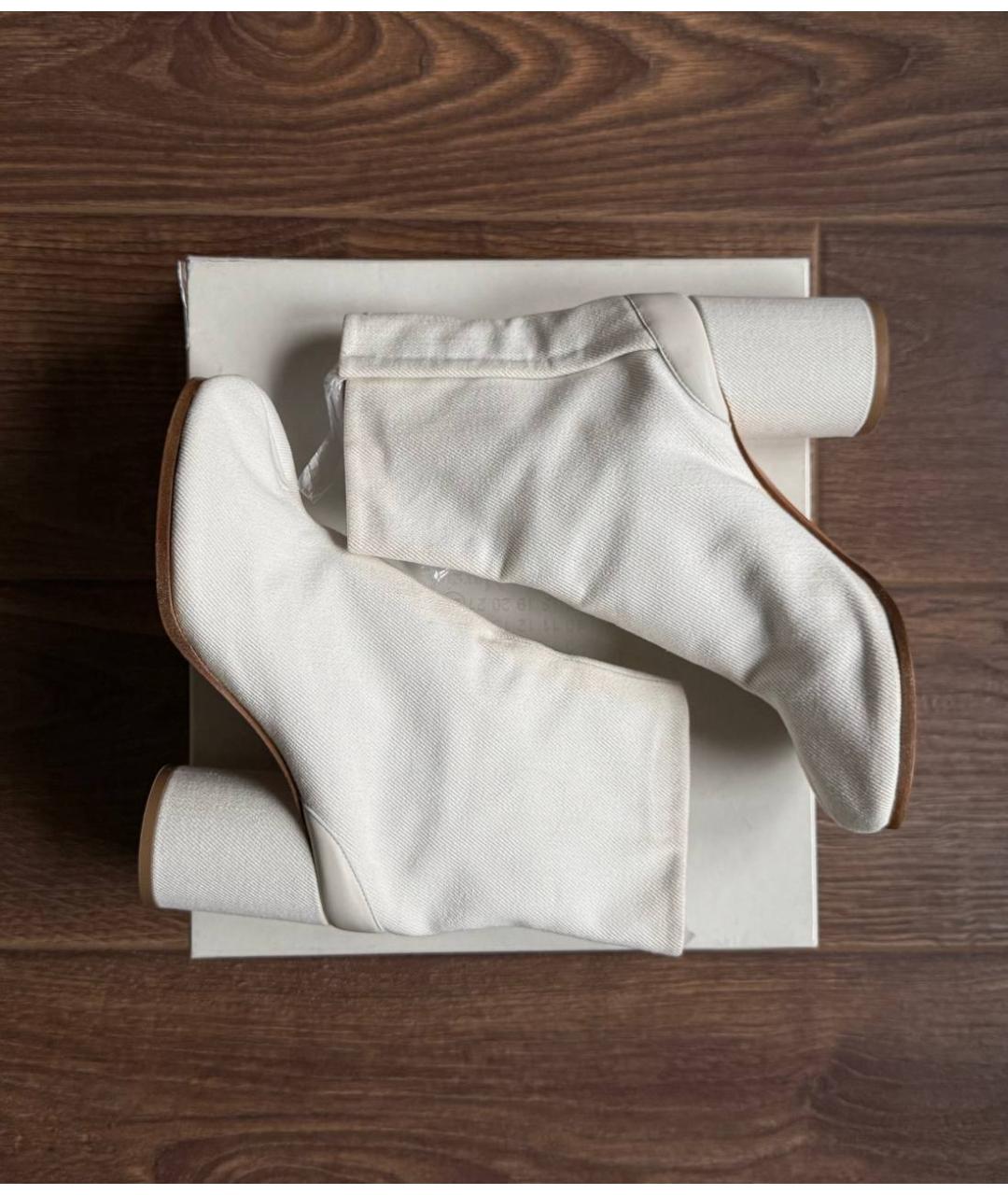 MAISON MARGIELA Белые текстильные ботильоны, фото 6