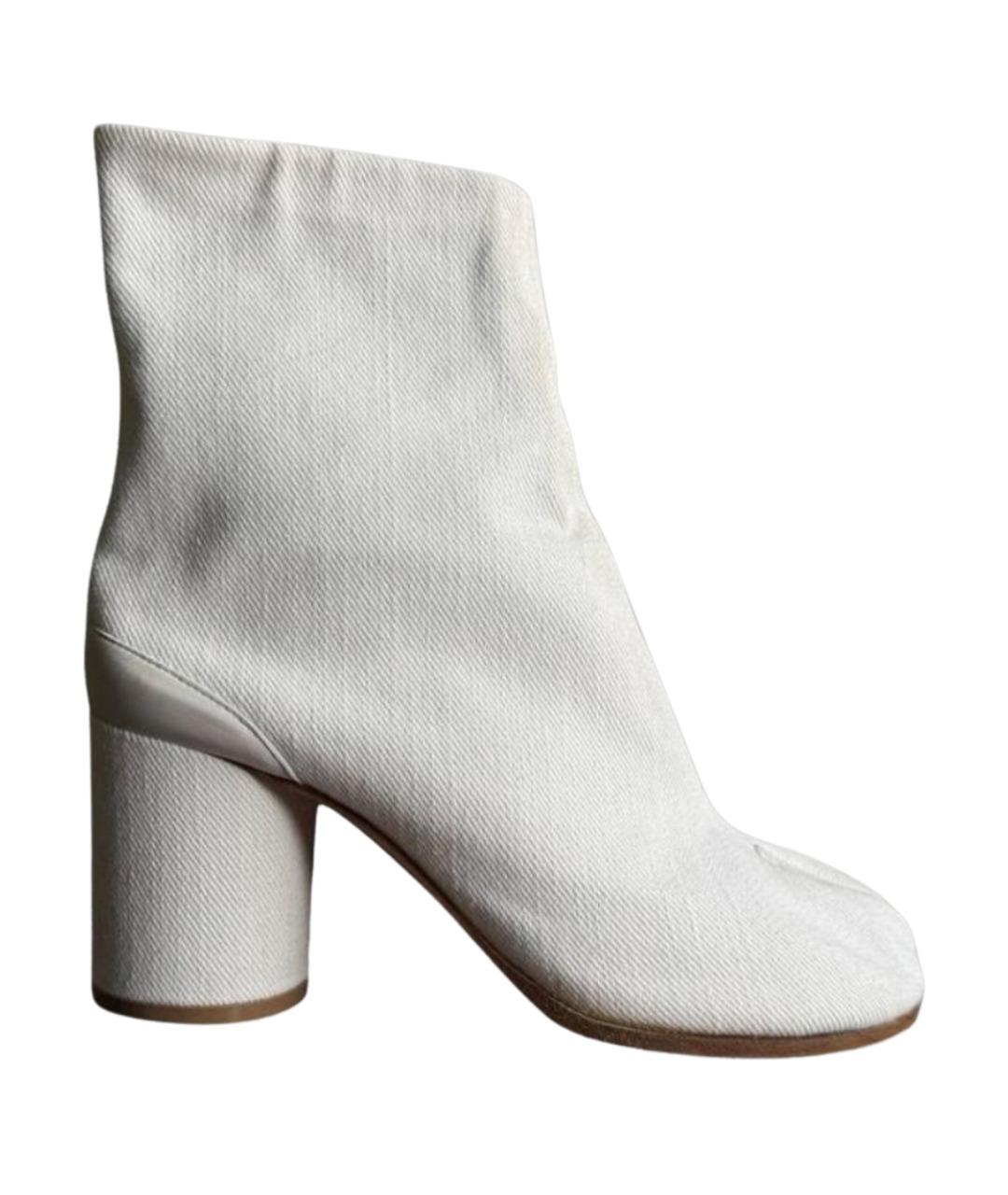 MAISON MARGIELA Белые текстильные ботильоны, фото 1
