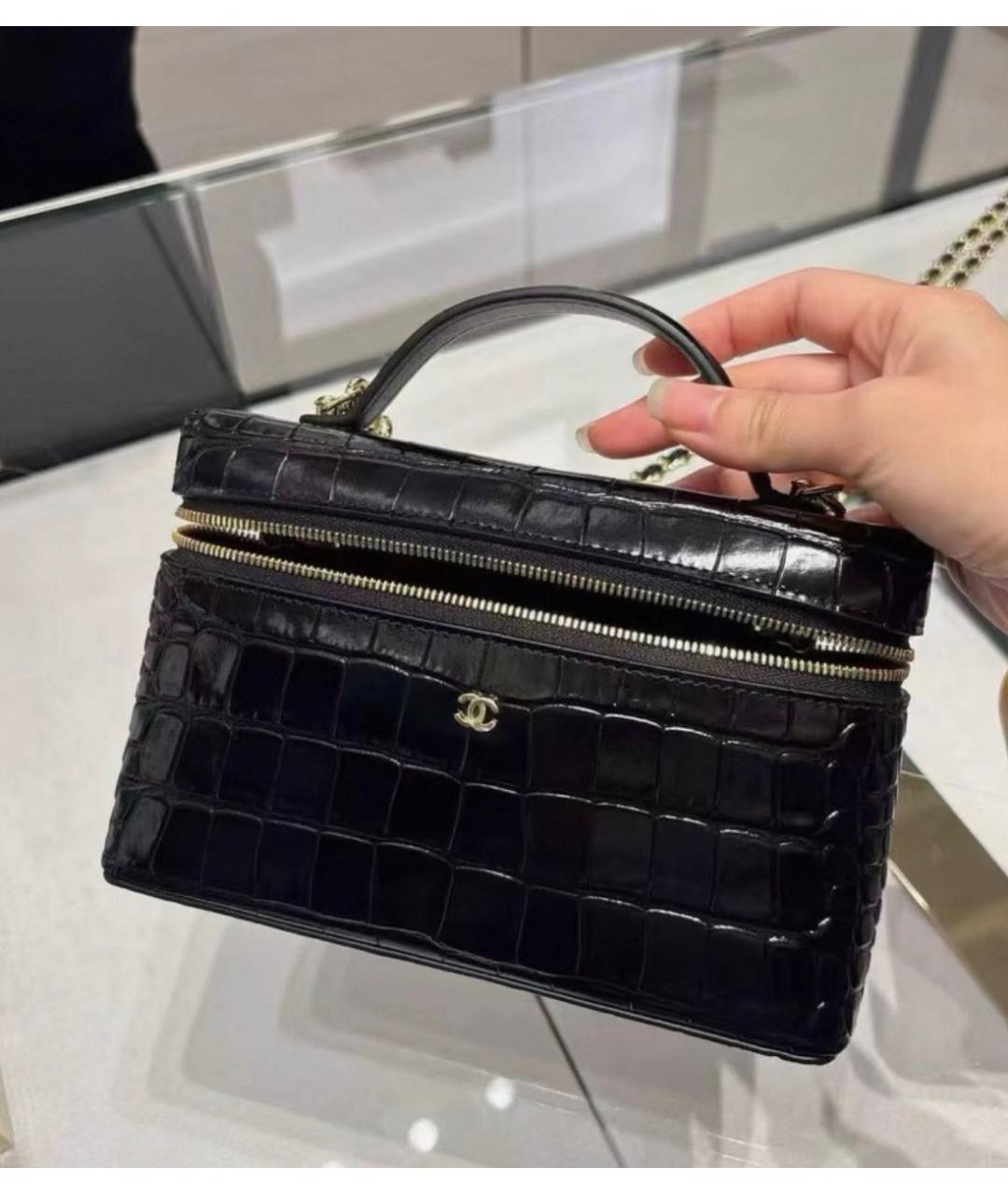 CHANEL Черная кожаная сумка через плечо, фото 4