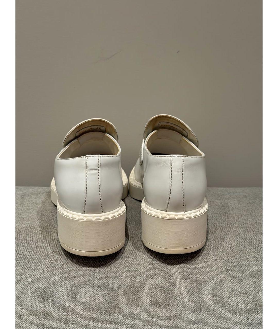 PRADA Белые кожаные брогги и оксфорды, фото 4