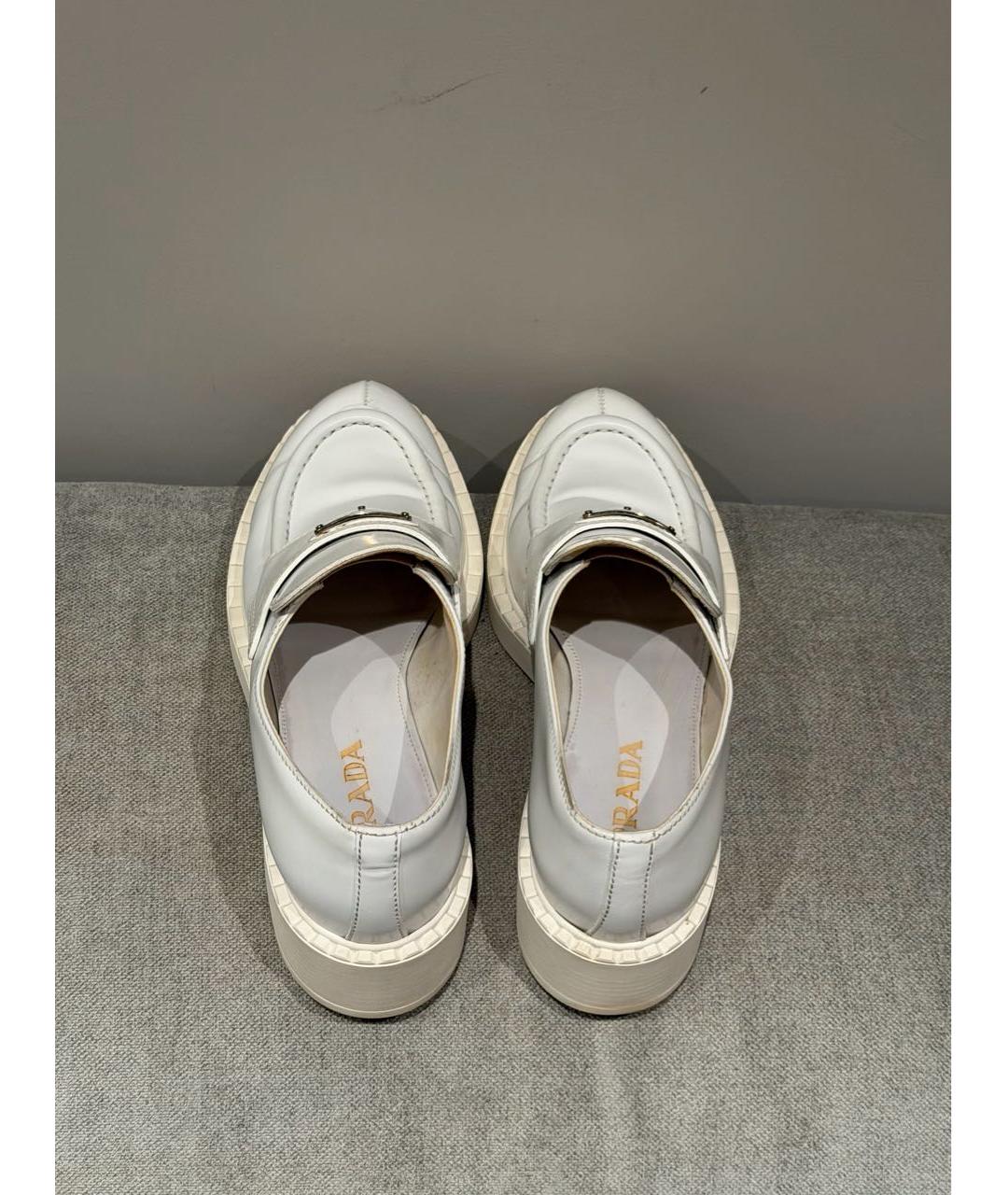 PRADA Белые кожаные брогги и оксфорды, фото 3