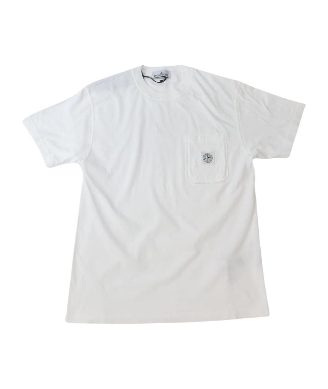 STONE ISLAND Белая хлопковая футболка, фото 1