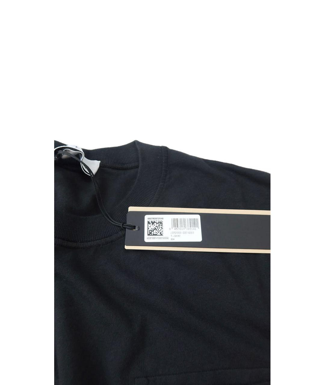 STONE ISLAND Черная хлопковая футболка, фото 5