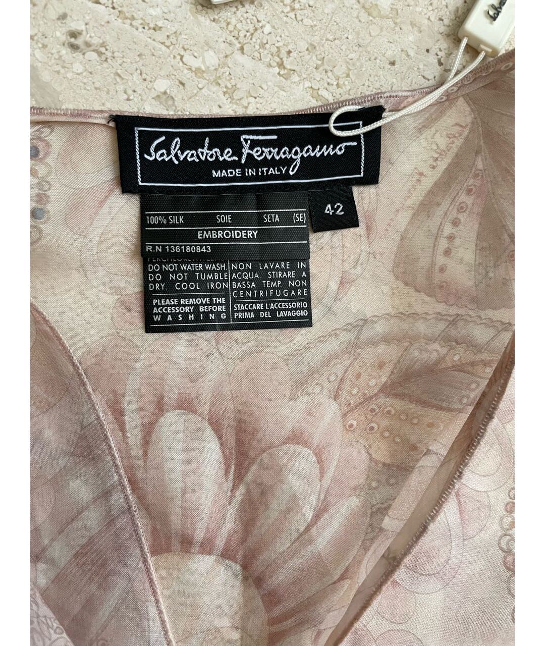 FERRAGAMO Розовое шелковое повседневное платье, фото 4