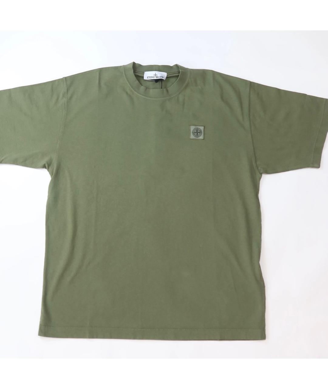 STONE ISLAND Зеленая хлопковая футболка, фото 5