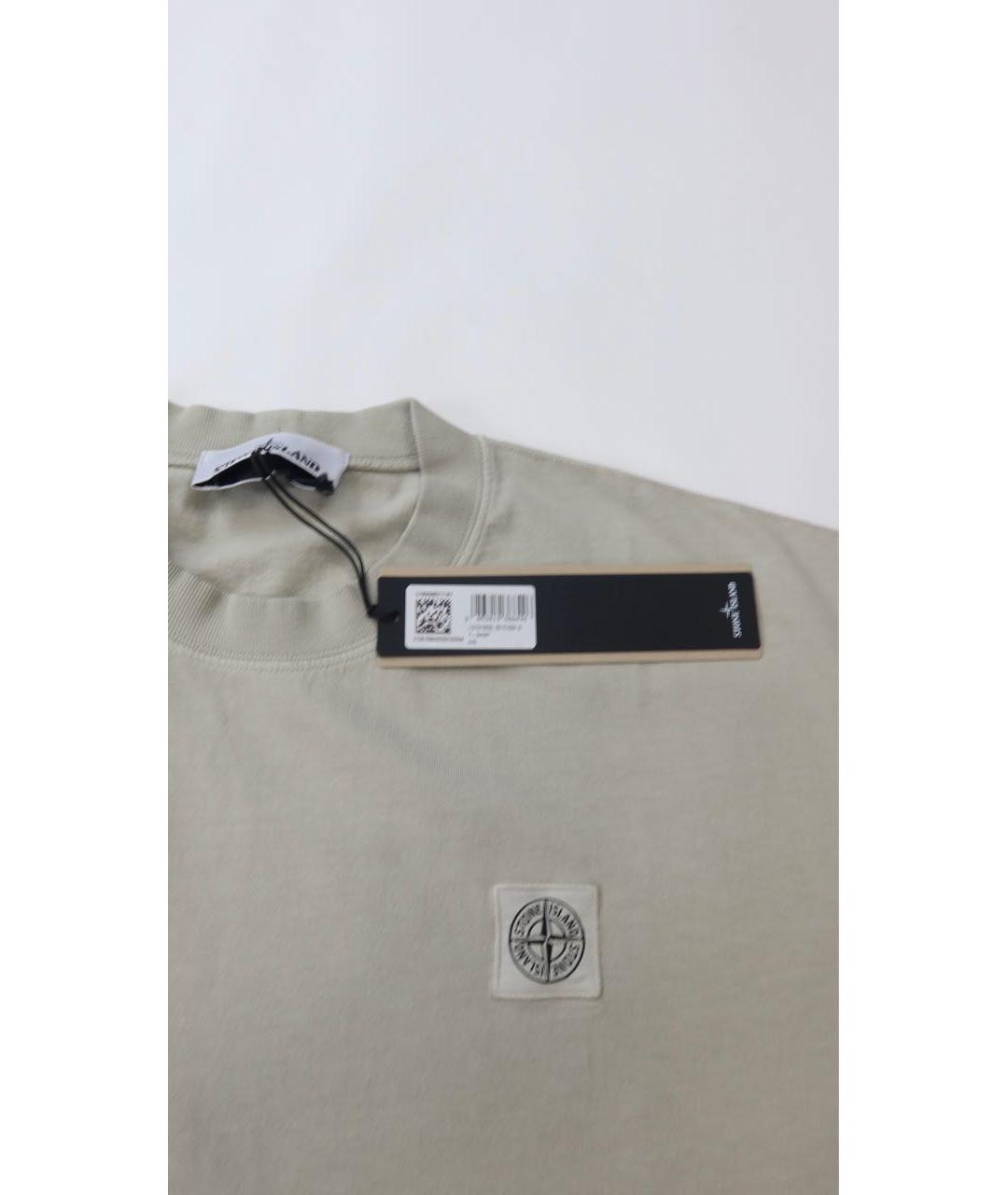 STONE ISLAND Серая хлопковая футболка, фото 4