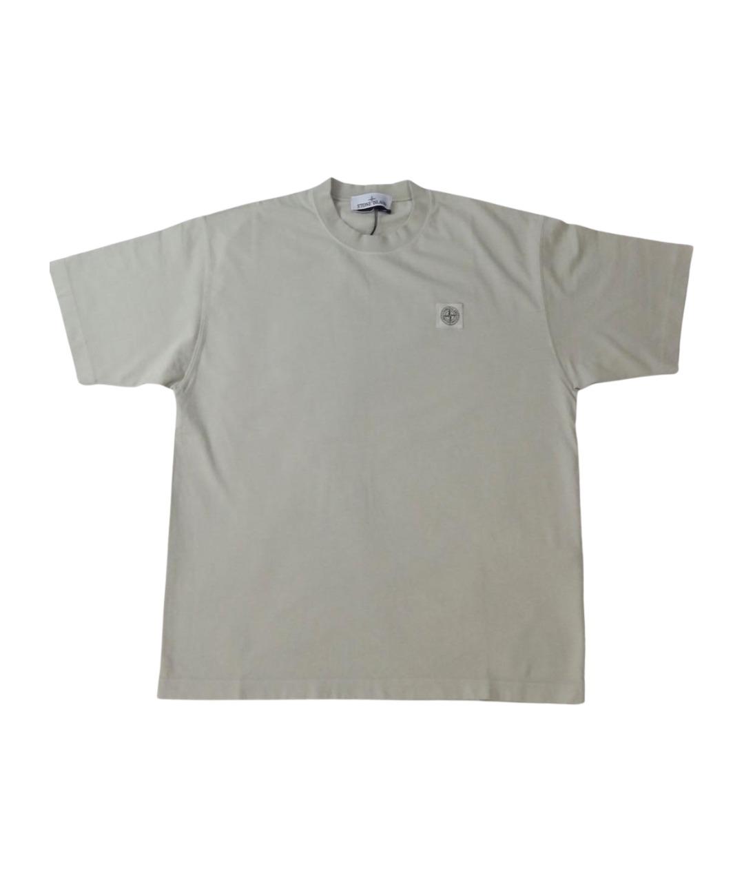 STONE ISLAND Серая хлопковая футболка, фото 1