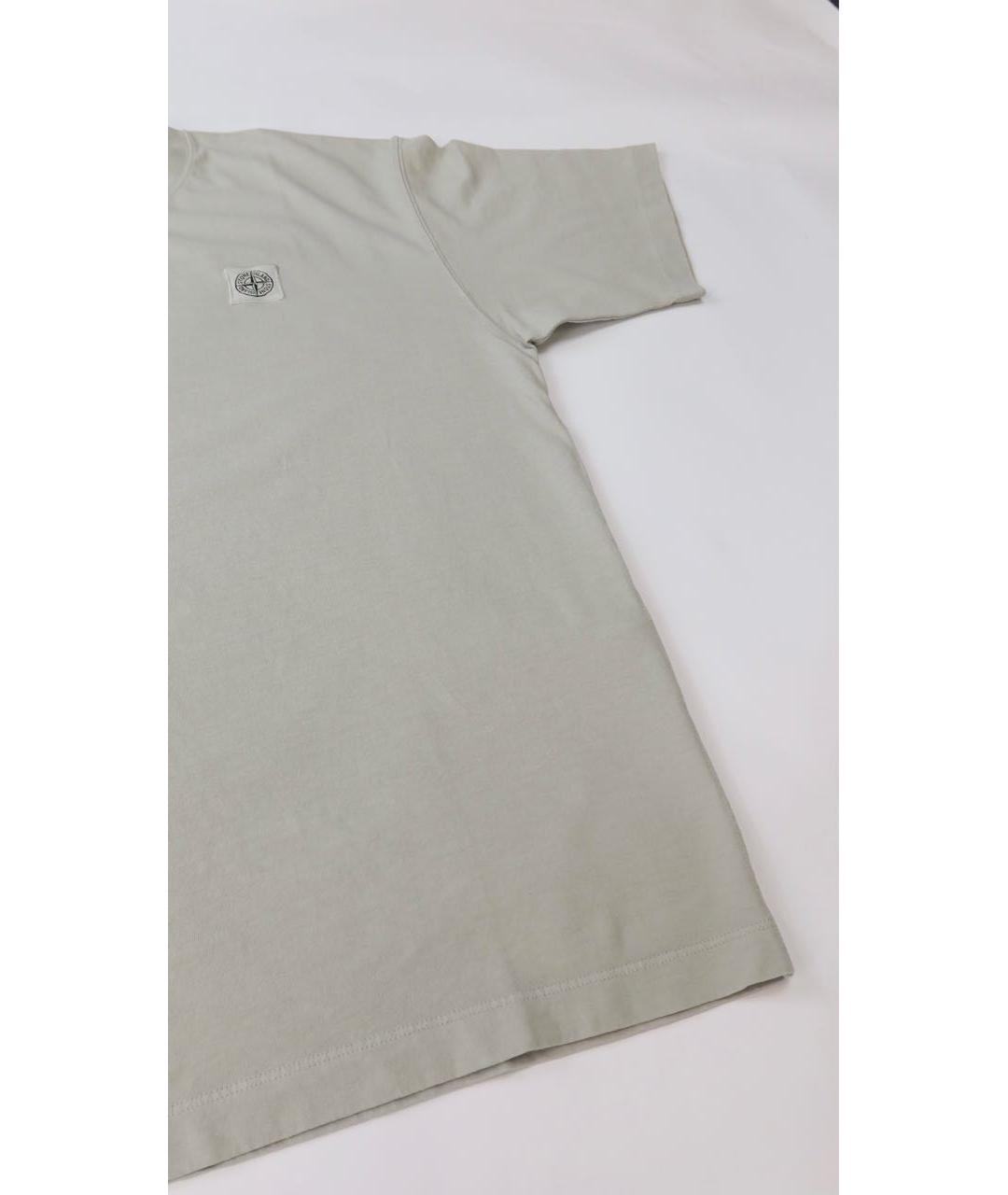 STONE ISLAND Серая хлопковая футболка, фото 2