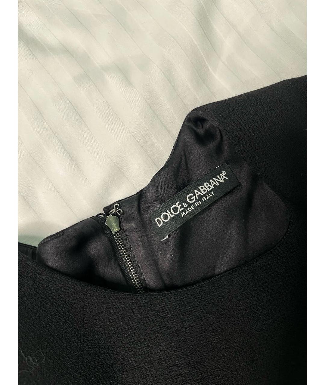 DOLCE&GABBANA Черное шерстяное коктейльное платье, фото 3