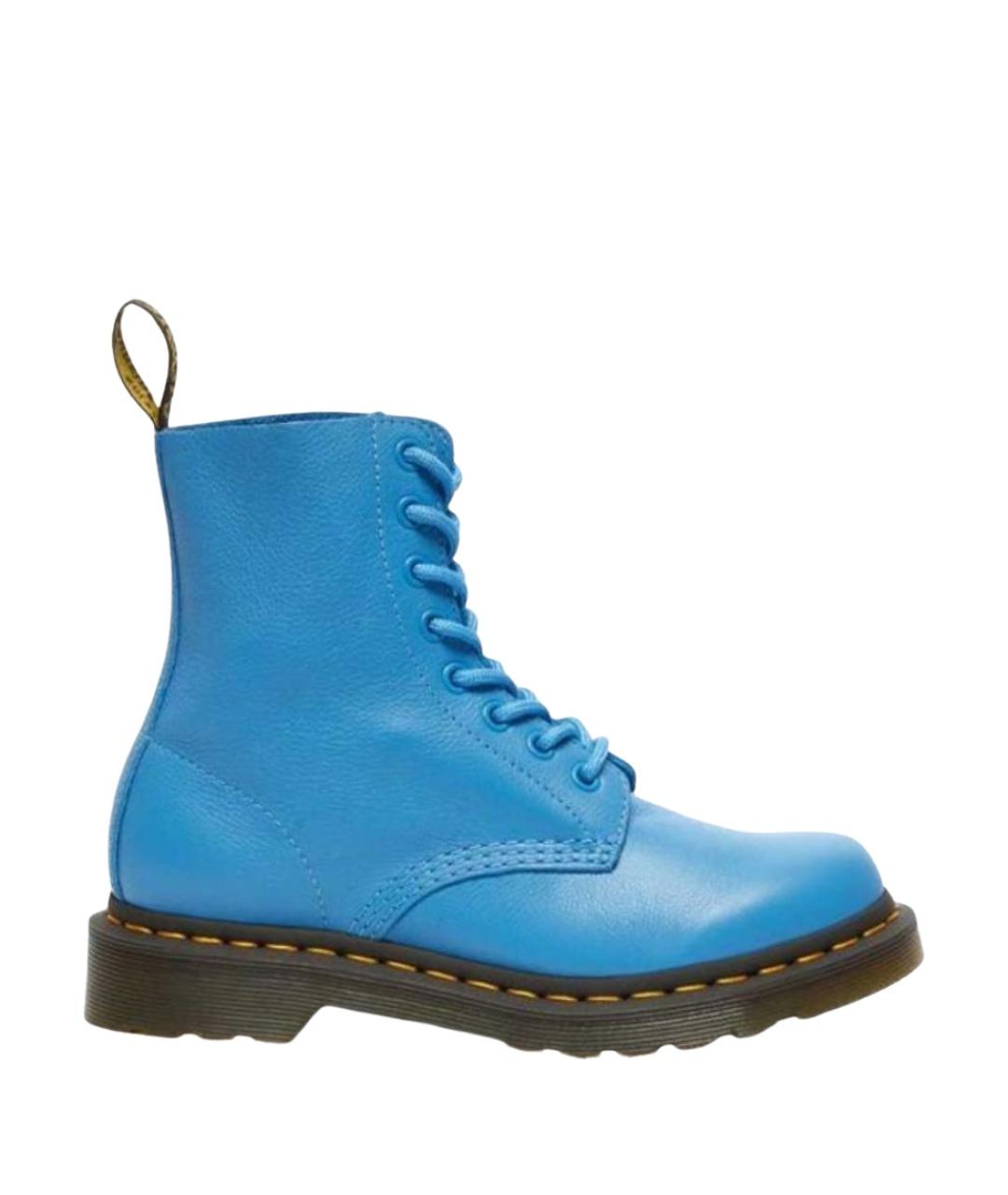 DR. MARTENS Синие кожаные ботинки, фото 1