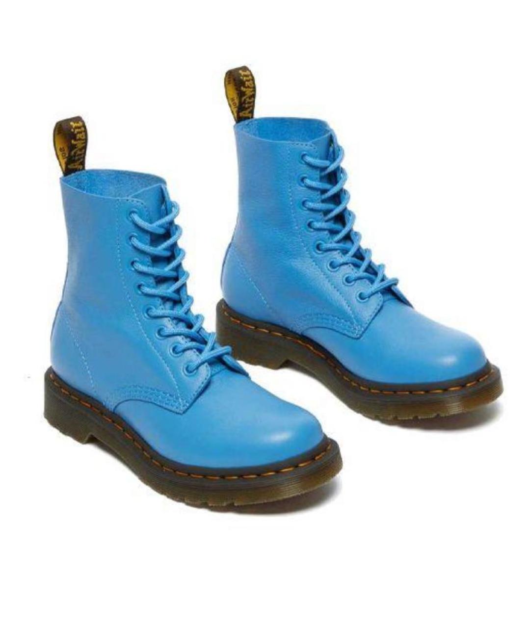 DR. MARTENS Синие кожаные ботинки, фото 2