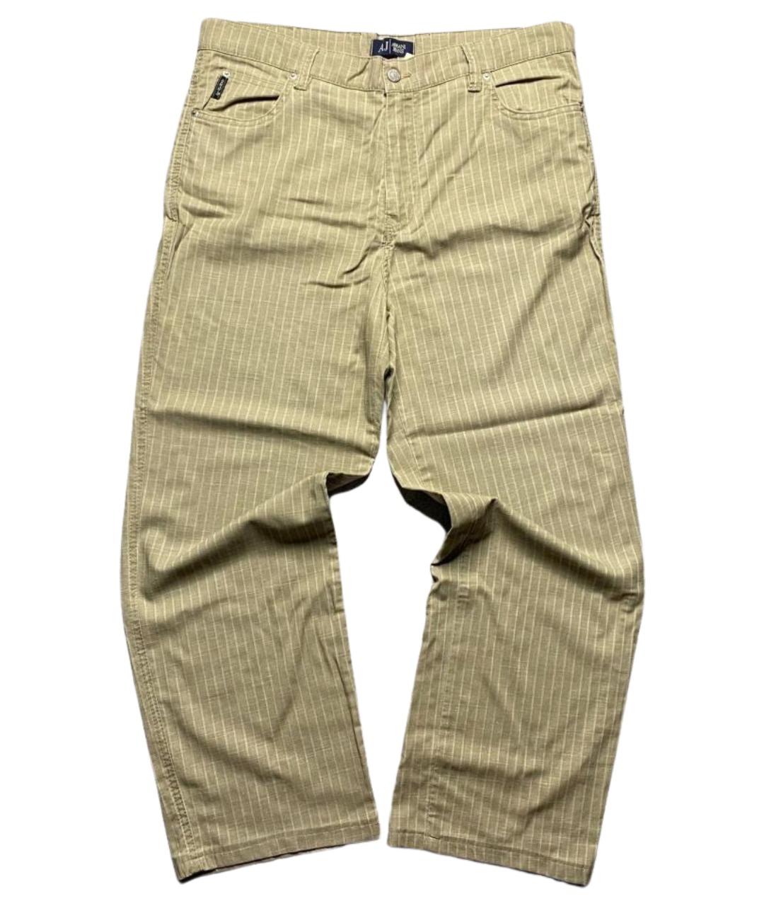 ARMANI JEANS Бежевые льняные брюки чинос, фото 1