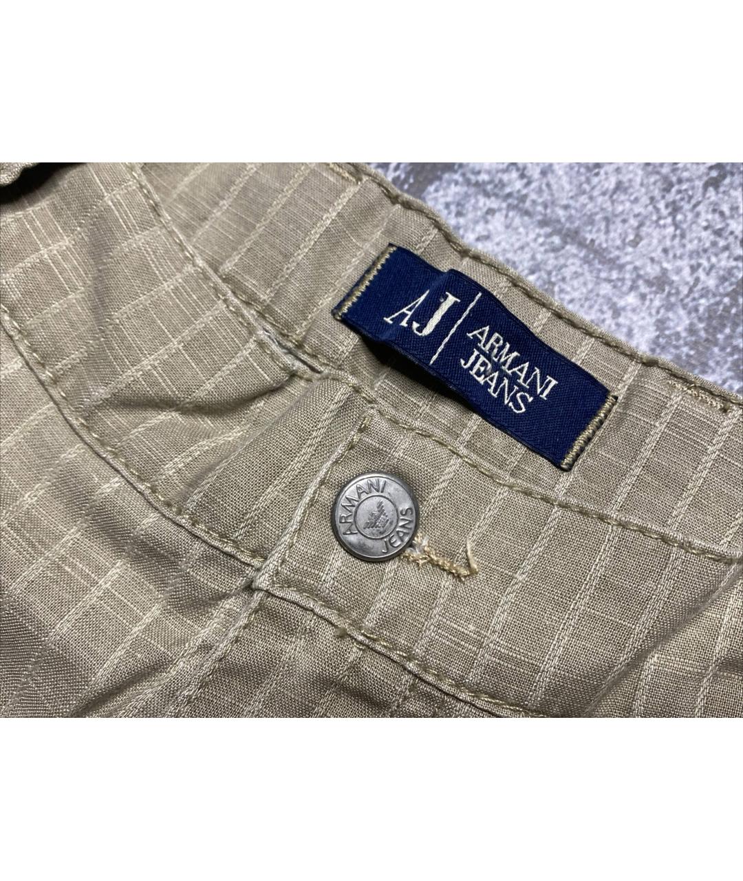 ARMANI JEANS Бежевые льняные брюки чинос, фото 5