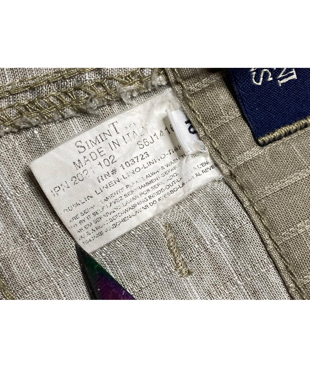 ARMANI JEANS Бежевые льняные брюки чинос, фото 7