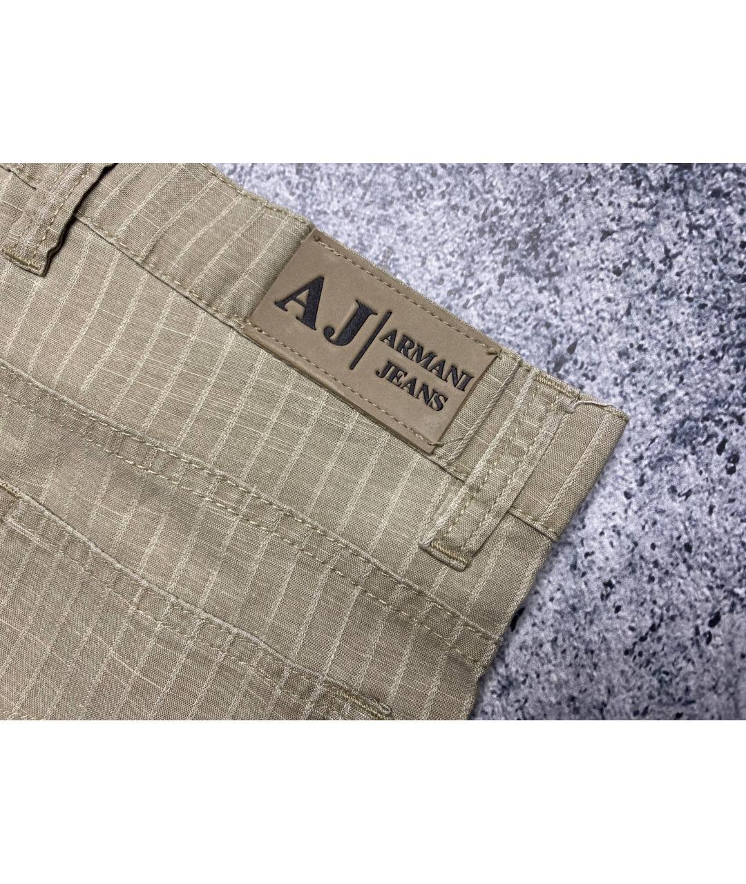ARMANI JEANS Бежевые льняные брюки чинос, фото 4