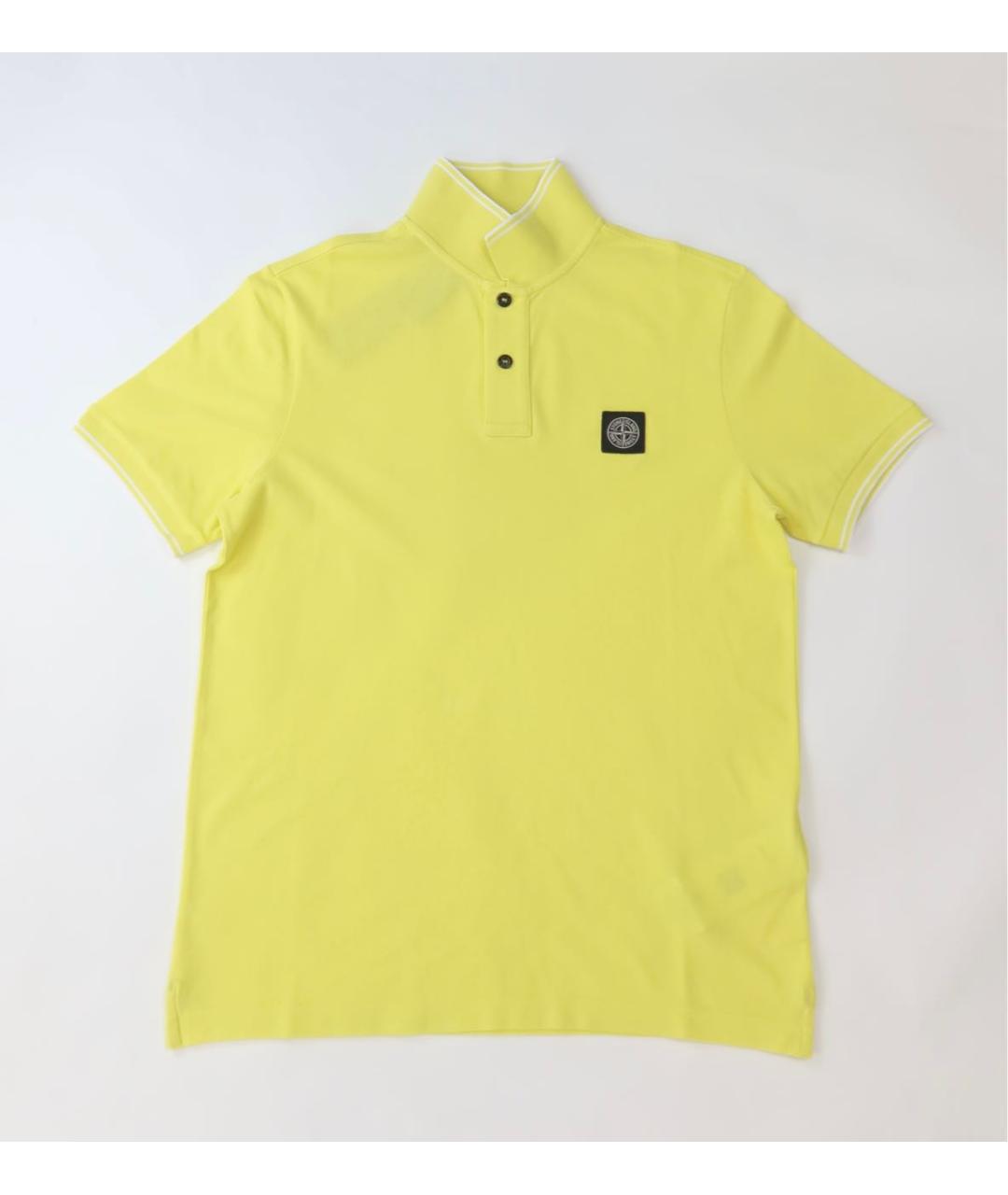 STONE ISLAND Желтое хлопковое поло с коротким рукавом, фото 5