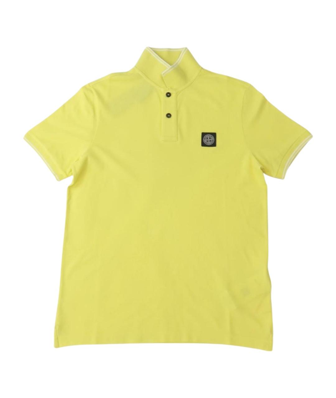 STONE ISLAND Желтое хлопковое поло с коротким рукавом, фото 1