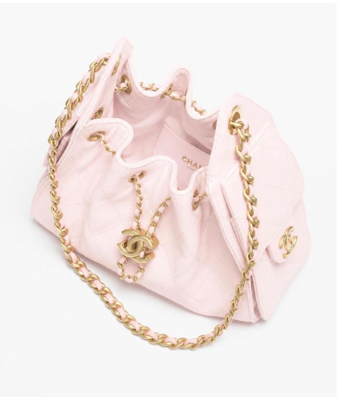 CHANEL Розовая кожаная сумка через плечо, фото 4
