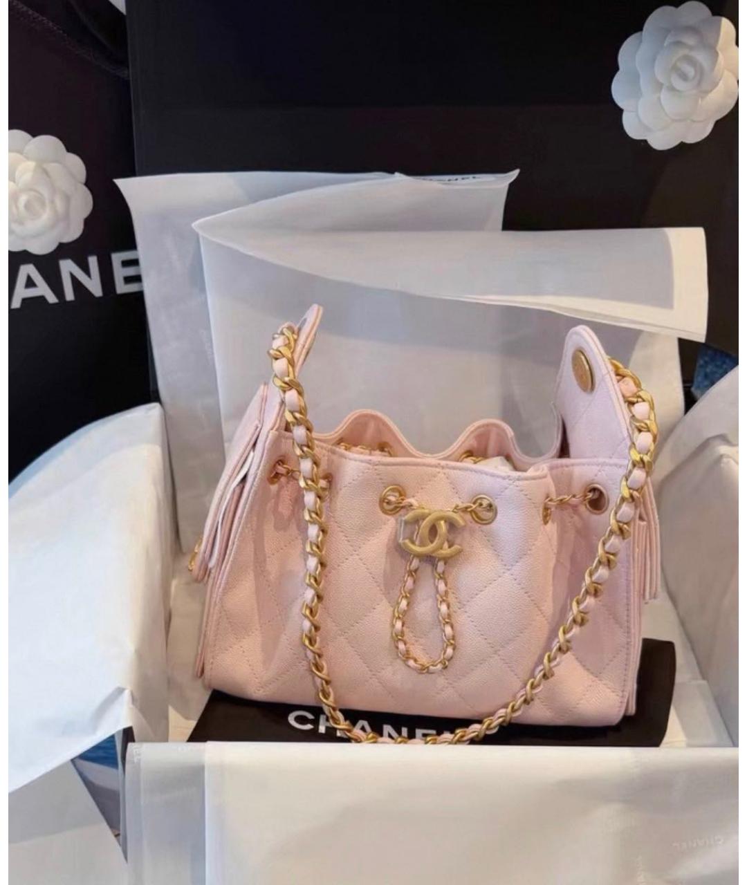 CHANEL Розовая кожаная сумка через плечо, фото 3