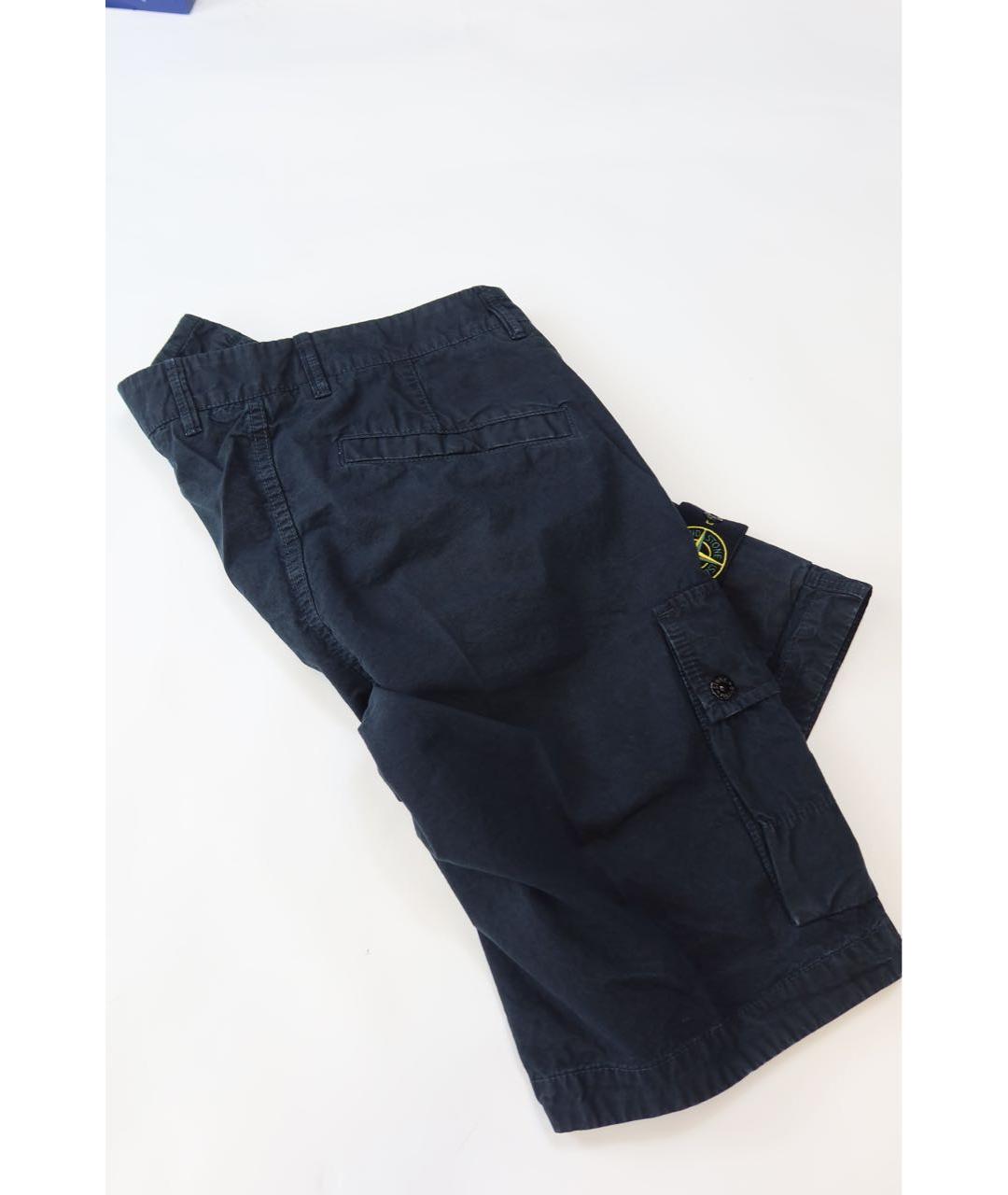 STONE ISLAND Темно-синие хлопковые шорты, фото 5