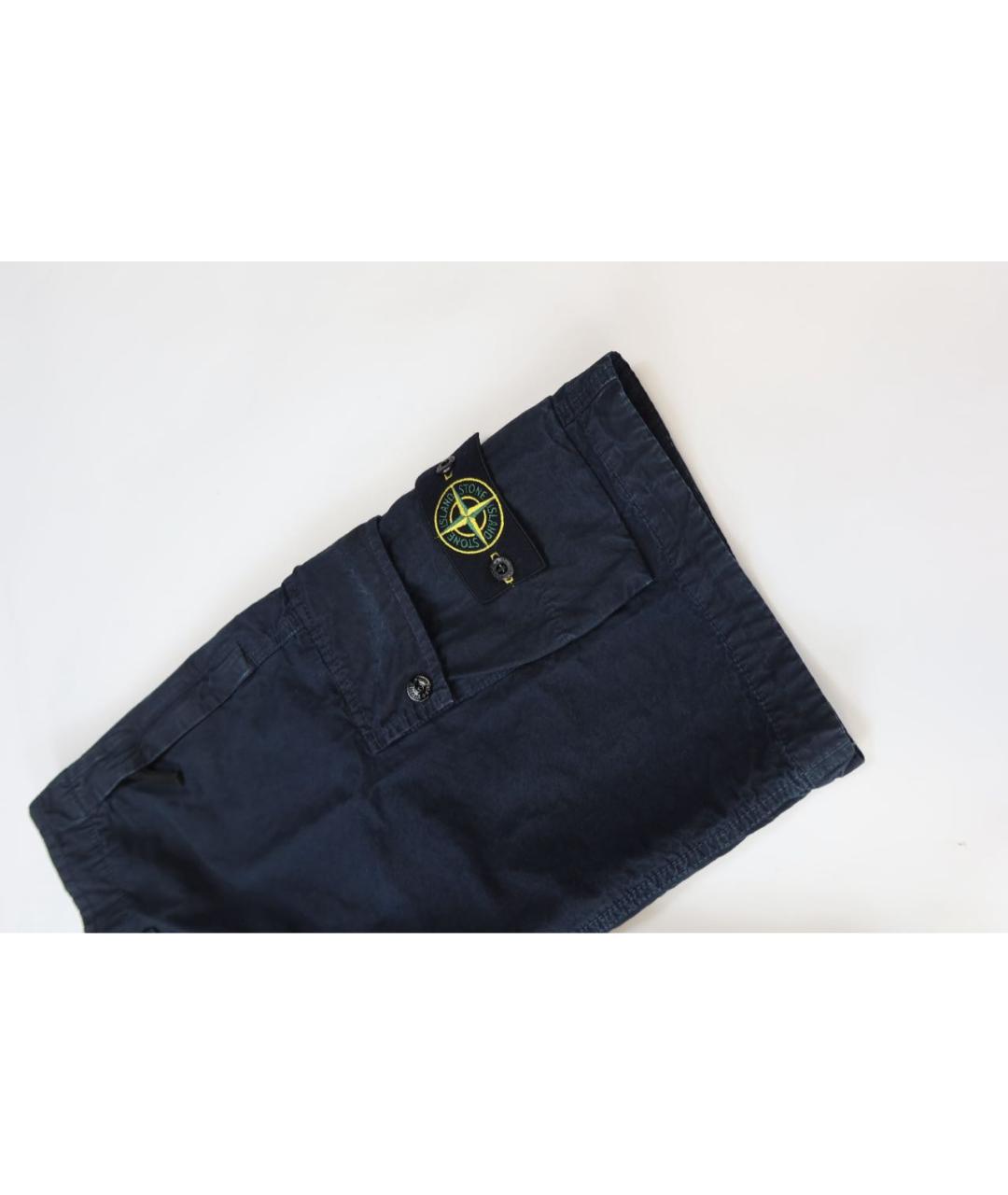 STONE ISLAND Темно-синие хлопковые шорты, фото 2