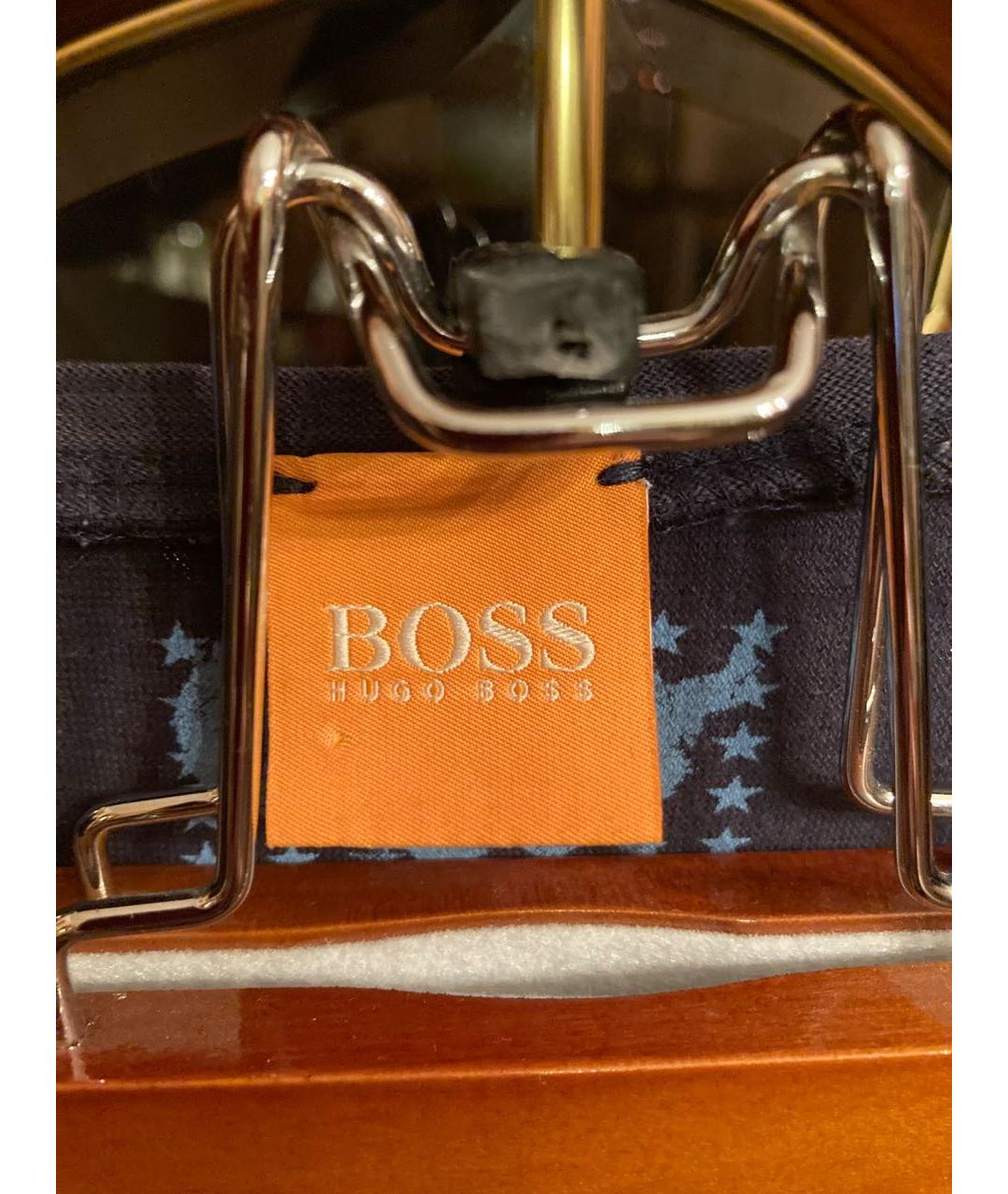 HUGO BOSS Темно-синяя хлопковая футболка, фото 3
