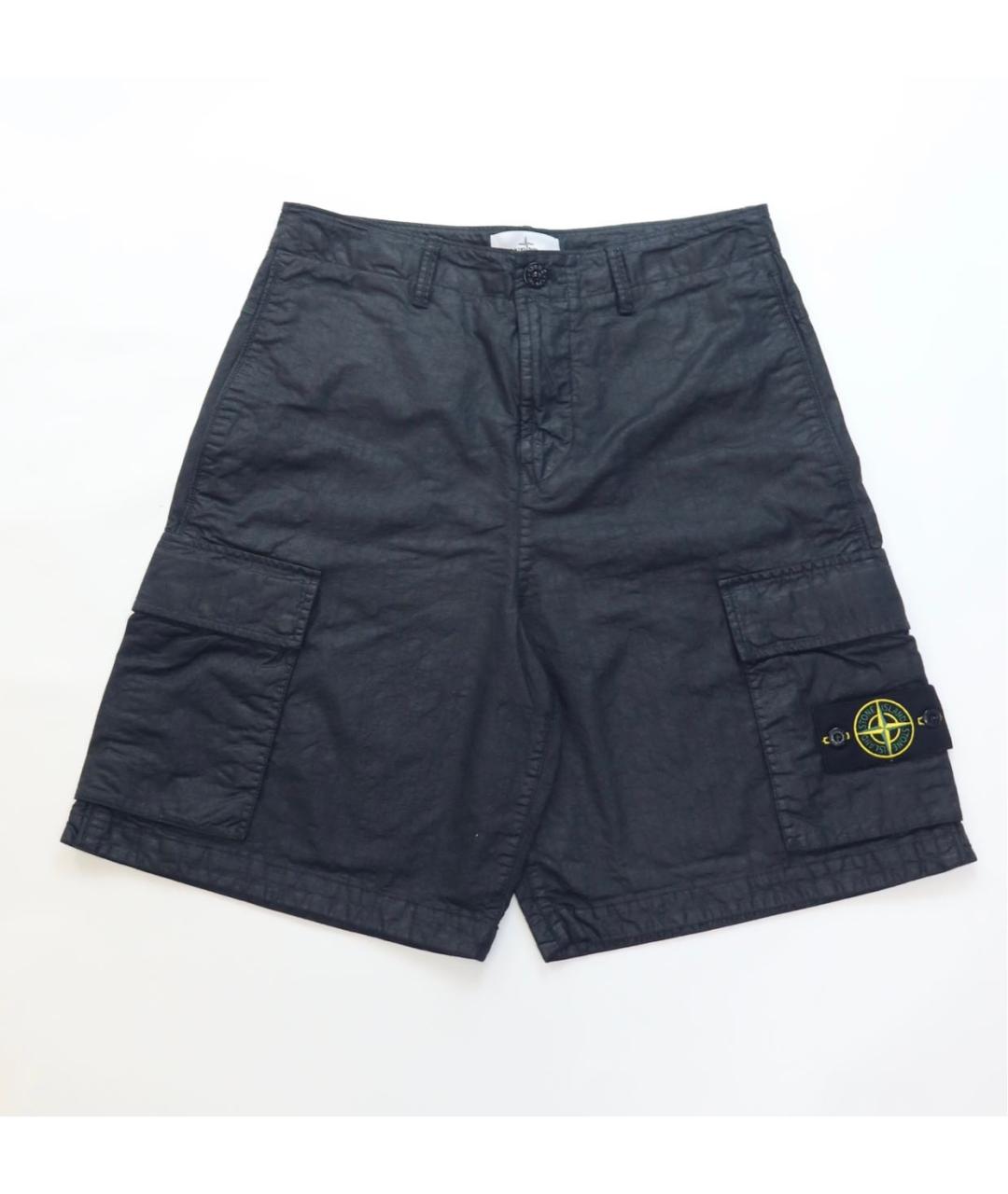 STONE ISLAND Черные хлопковые шорты, фото 8