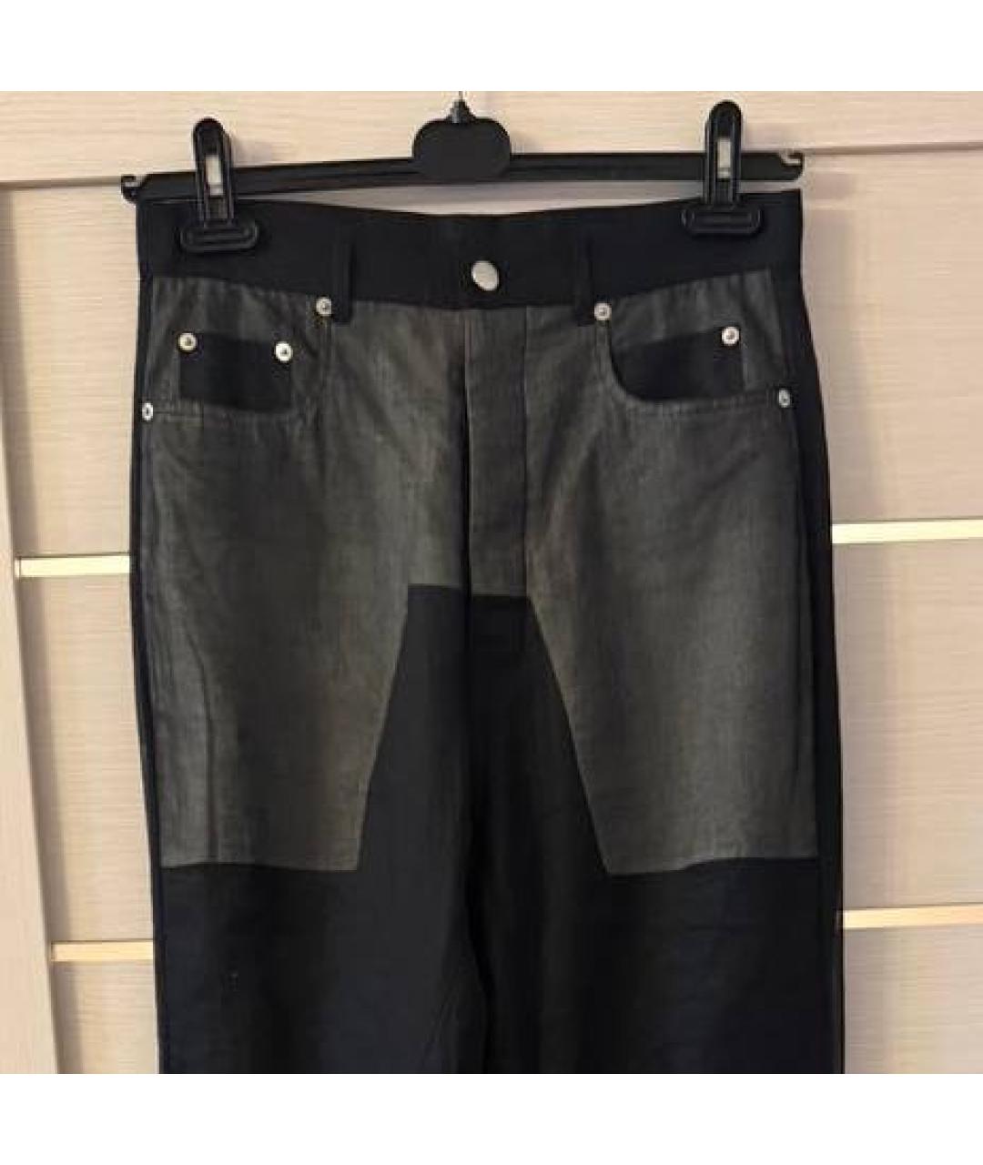 RICK OWENS Черные хлопковые повседневные брюки, фото 3