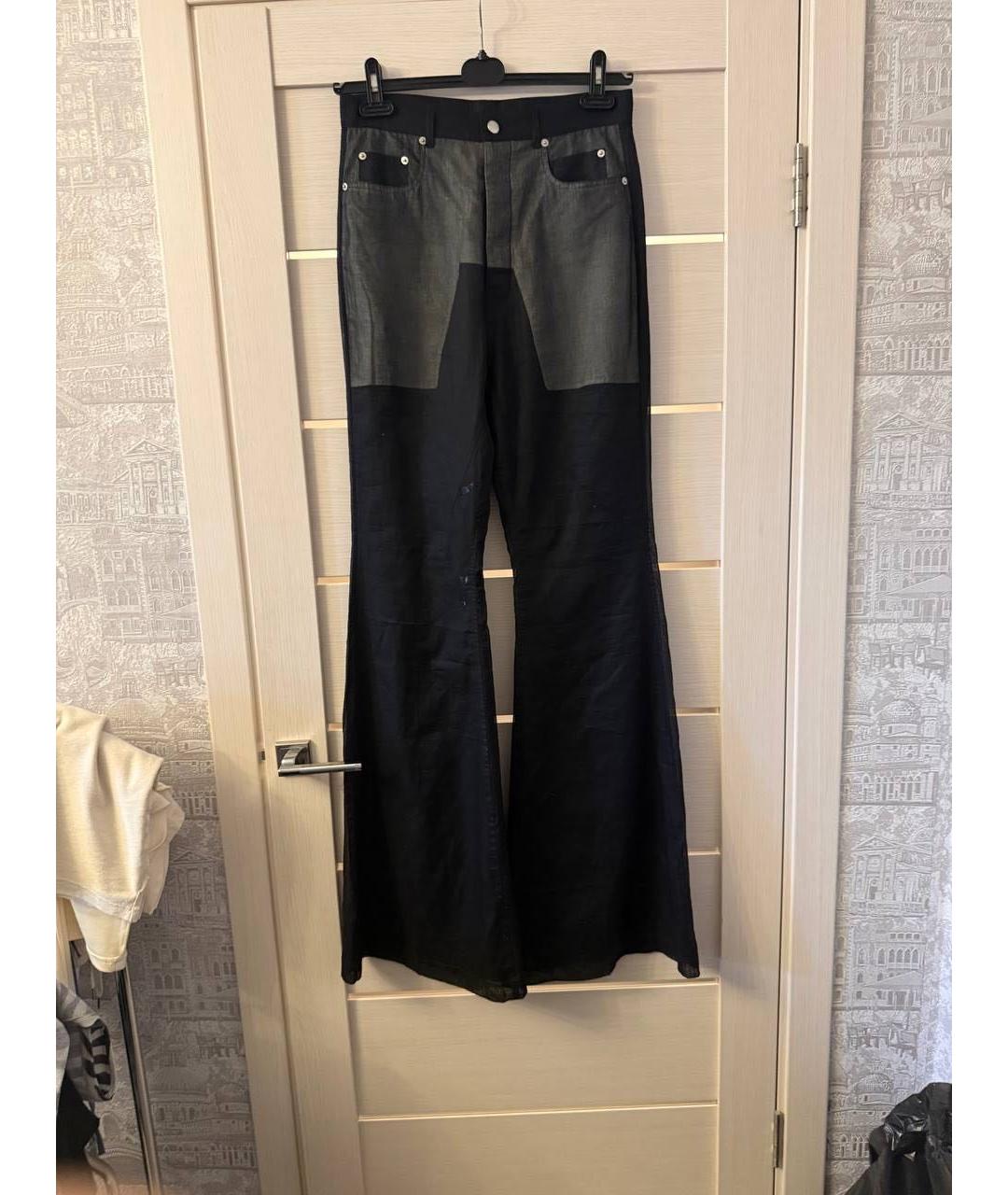 RICK OWENS Черные хлопковые повседневные брюки, фото 7