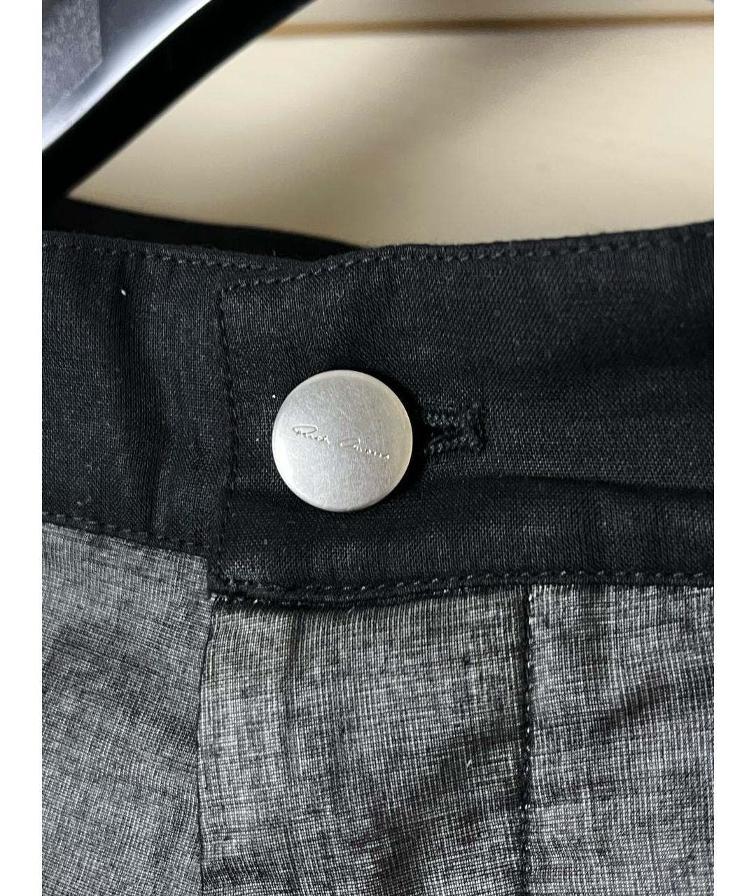 RICK OWENS Черные хлопковые повседневные брюки, фото 4